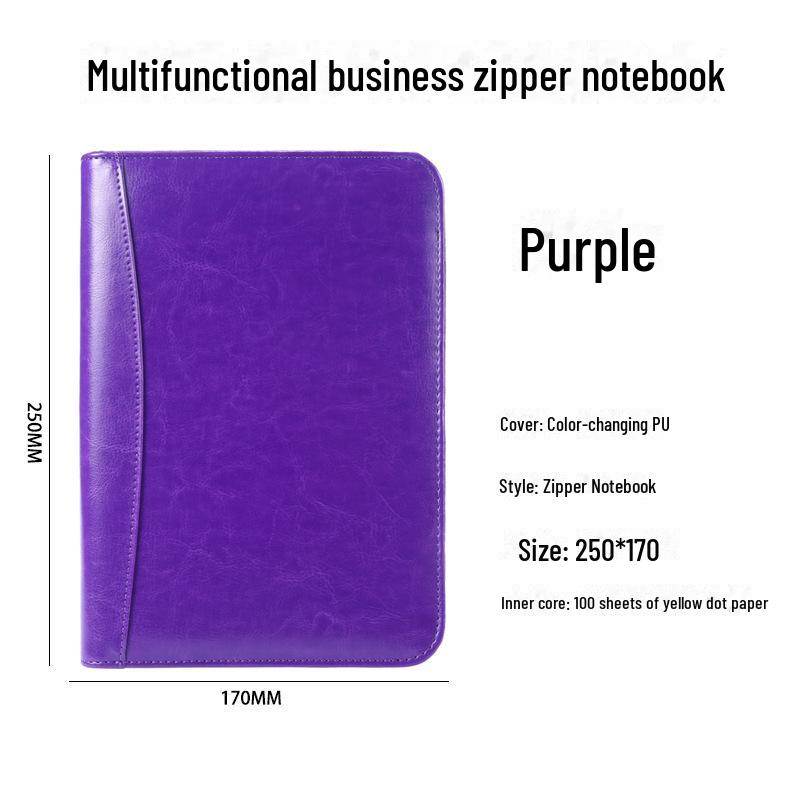A5 Multi-function Loose-Leaf Notebook with Calculator and Zipper Bag - Customizable Logo