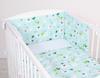Children's 2-piece cotton bedding set 120x90 cm - mint/white llamas