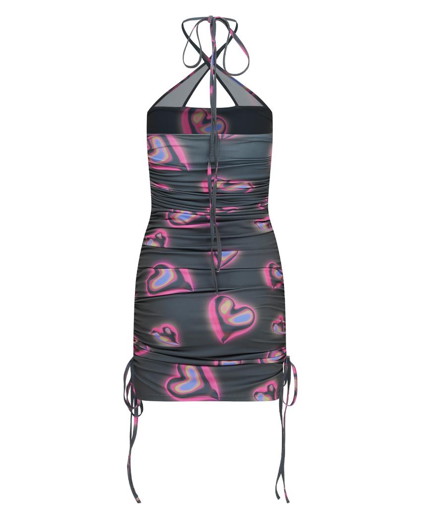 Kwajipyuliti Liquidy Heart Shirring Dress