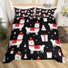 Kerst Alpaca Dons Dekbed Set Beddengoed Set 3-delige Dekbedovertrek Set