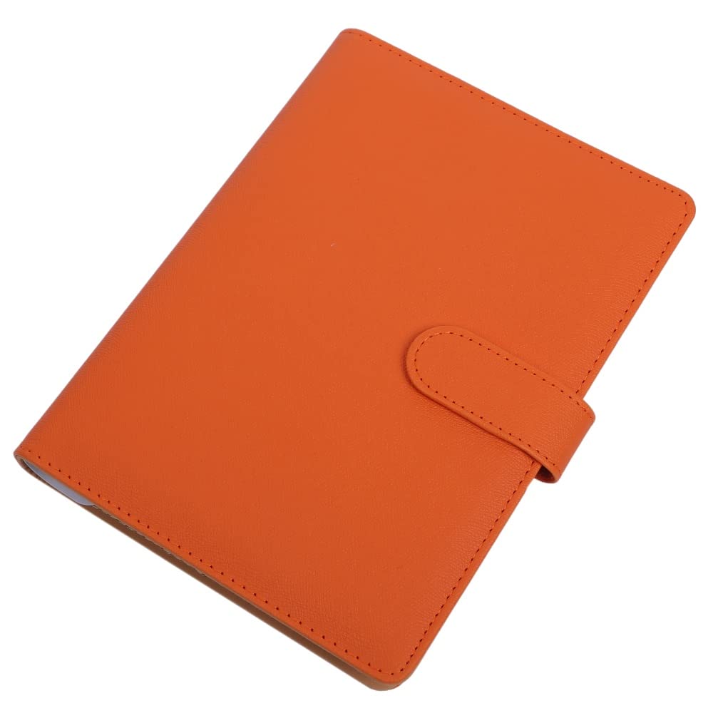 

System Notebook A5 20 Holes Ring Size 19mm Loose Leaf Magnetic Button Easy to Use Black Brown Orange Height 230mm Width 170mm [Raccolta Luce] (Orange)
