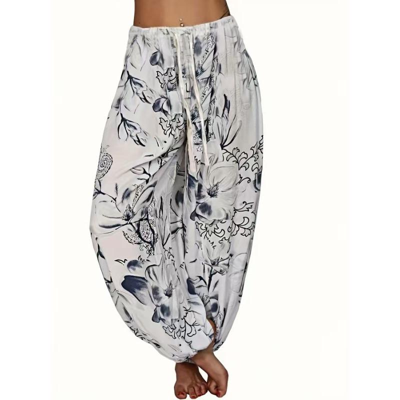 Women's New Printed Loose Casual Wide Leg Pants Harlan Pants