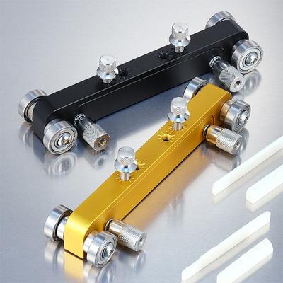 Hocheffizientes Gitarrenbrücken-Schleifwerkzeug für sanfte Einstellungen, Aluminiumlegierungen, mit 4-Wege-Positionierung und Schleifpapier