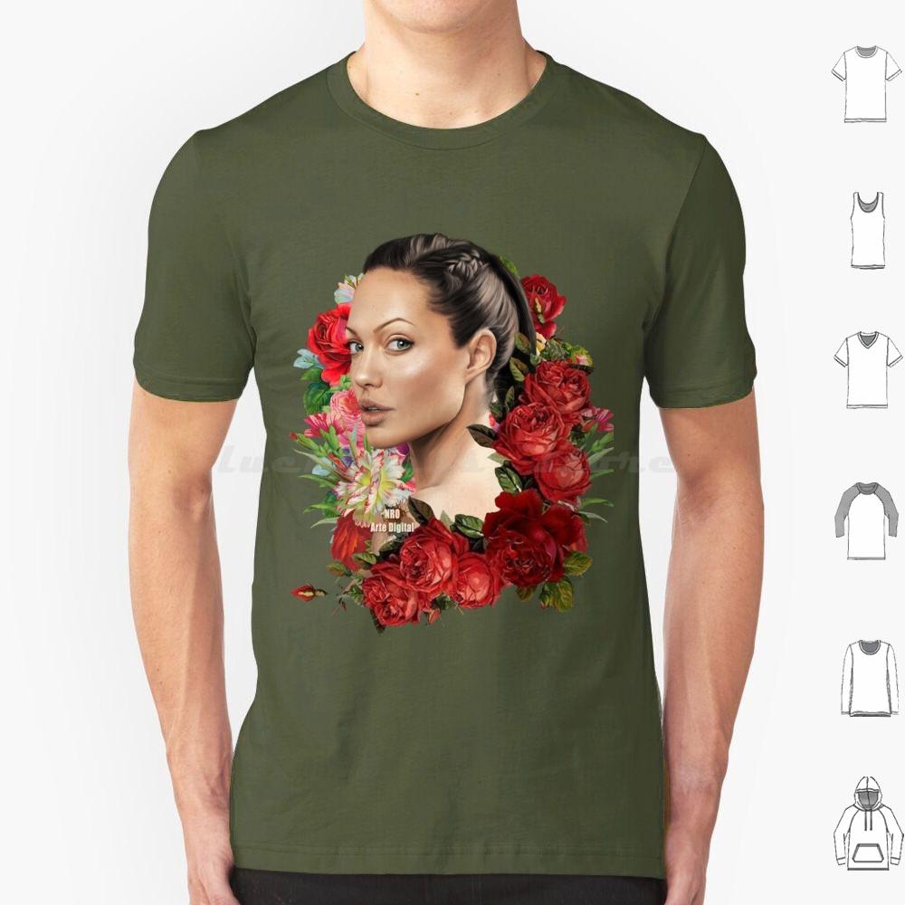 Angelina Jolie T Shirt Cotton Men Women DIY Print Angelina Jolie No Digital Art Cinema Hollywood Tie Star Brangelina Tomb Raider