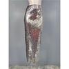 Foreign Trade Order Lu Home High Quality High Waist Slimming Sequins Sheath Gyaru Stage Style Shiny Party Split Skirt