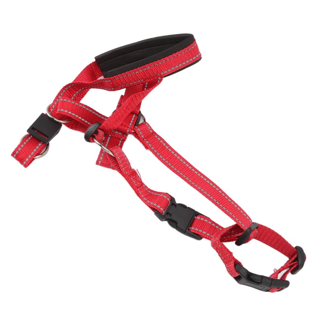 Hundekopfhalsband Atmungsaktives Hundekopfgeschirr Hundemaulschutz mit Verstellbarem Riemen für Draußen Rot XL