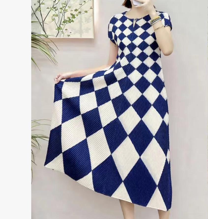 Spring Floral Pleated A-Line Dress Jacket for Women - Plus Size