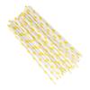 50pcs Beverage Straws Fruit Pattern Biodegradable Paper Straws for Beach Party PicnicLemon