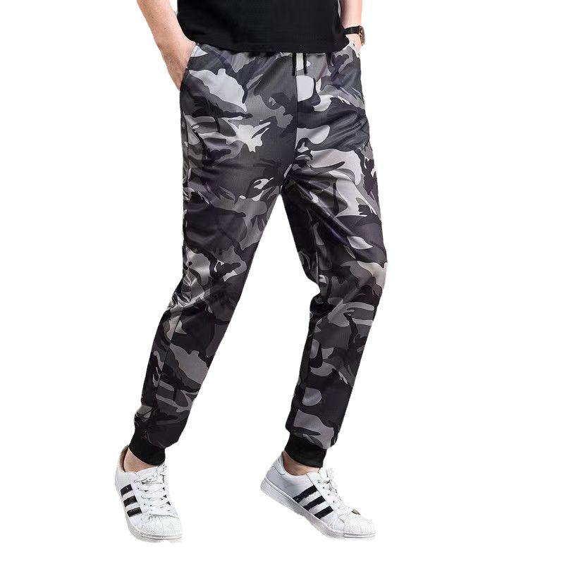 Men's Camouflage Work Pants: Loose, Elastic, Durable, Dirt-Resistant, Casual Sports Trousers In Large Sizes with Drawstring.