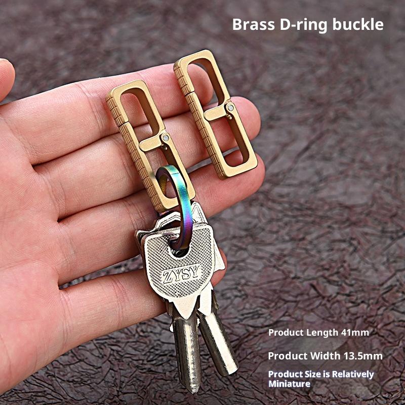 1Pc Waist Belt Buckle Durable Brass Mini Portable Keychain Simple Smooth Polished Keychain Hook Key Chain Clip Belt Use