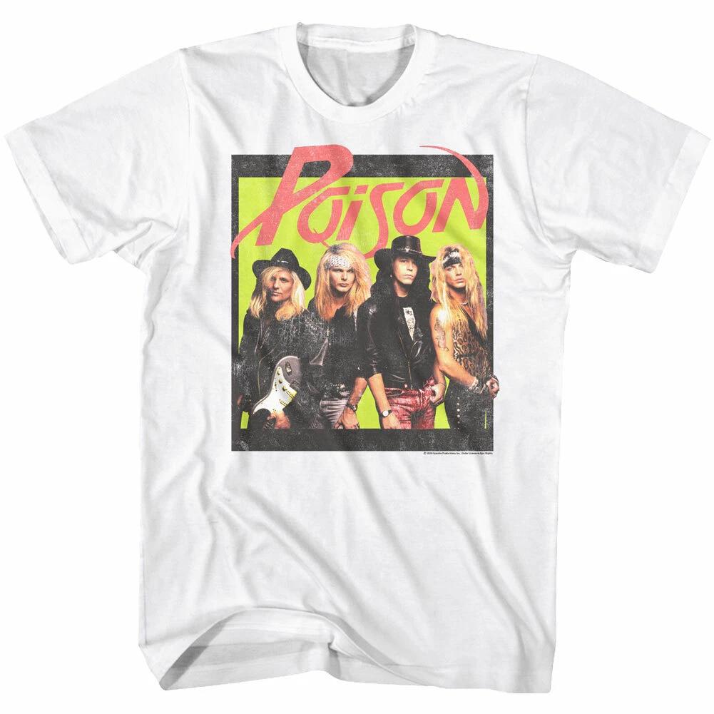 Poison Full Color Group Photo Men s T Shirt 80 s Rock Band Merch 2XL