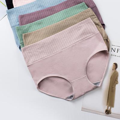 2025 2pcs Panties Female Cotton Antibacterial Models of Women's Briefs New Abdominal High Waist Large Size Underpant