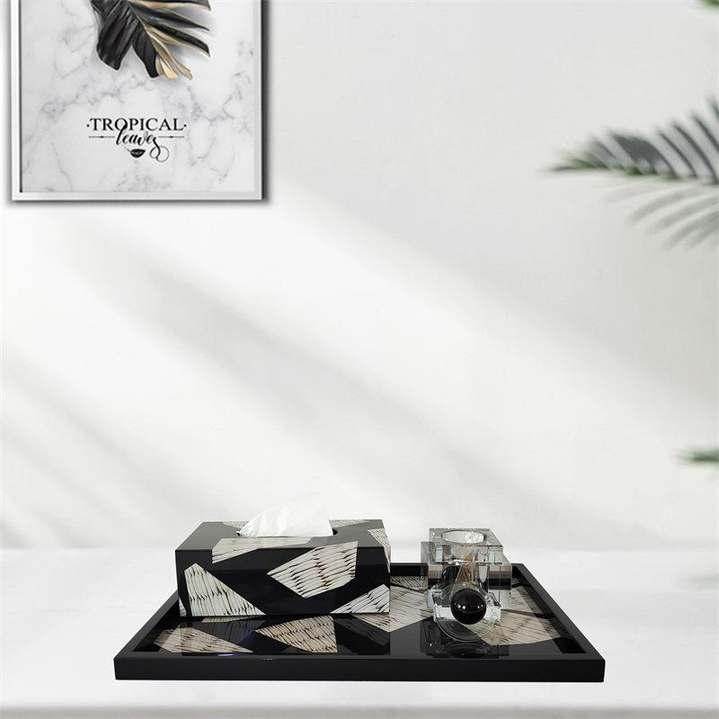 Nordic Minimalist Wooden Jewelry Box & Tissue Tray Decor for Bedroom/Living Room