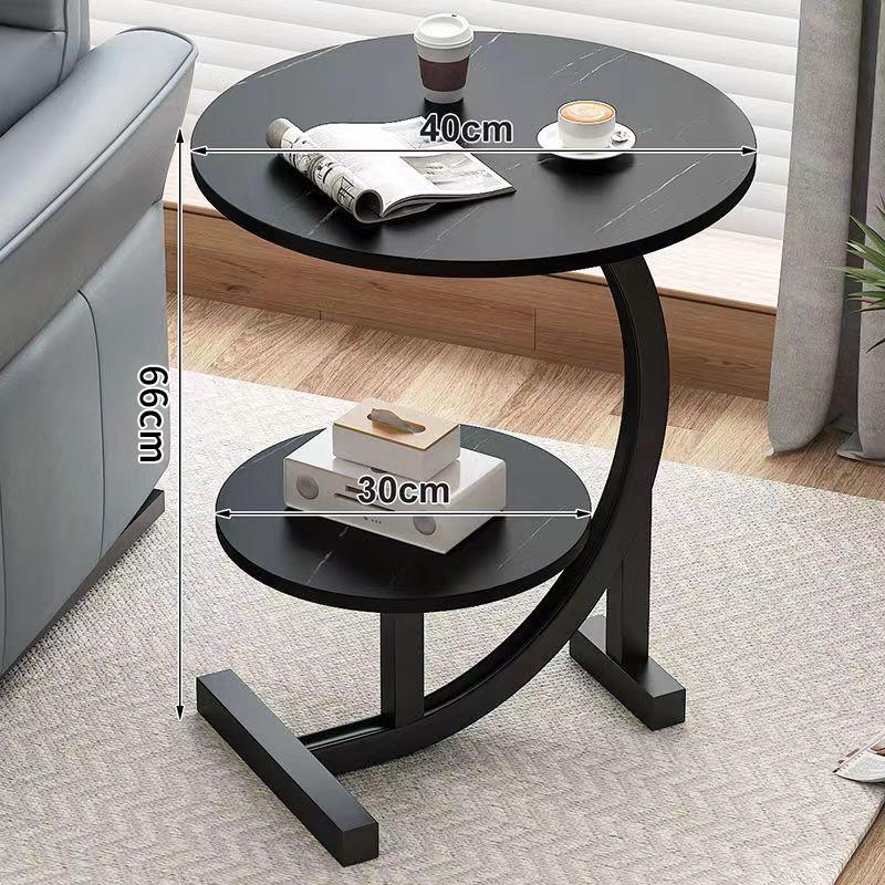 Cloud-Shaped 2-Tier Bedside Table Compact Small Coffee Table For Bedroom Living Room