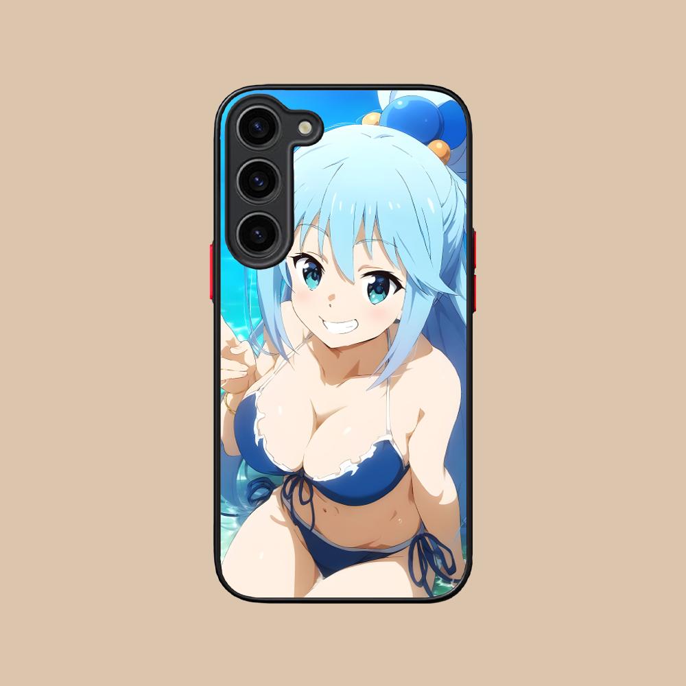 Konosuba Aqua Silicone Mobile Phone Case for Samsung Galaxy S26 S25 S24 S23 S22 S21 Plus FE Ultra Colorful Cover Galaxy S24