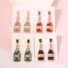 Holiday Style Versatile Temperament Diamond Set Oil Drop Fashion Imitation Pearl Wine Bottle Shape Perfume Bottle Earrings