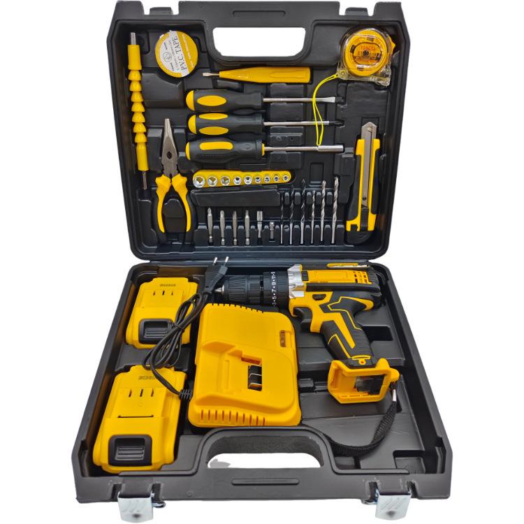 21V Dual-Speed Impact Drill & Screwdriver Set with Lithium Battery
