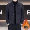 2025 Men's Autumn/Winter High-End Fleece-Lined Dad Style Wool Jacket