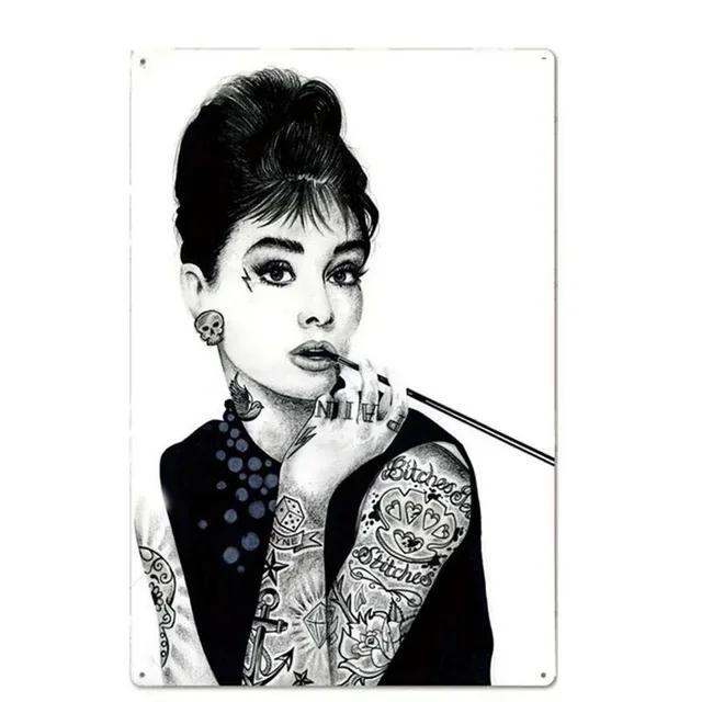 Vintage Metal Tin Signs Plaque Tattoo Girls Wall Decor Iron Painting Art Posters for Man Cave Home Cafe Game Room Club Bar