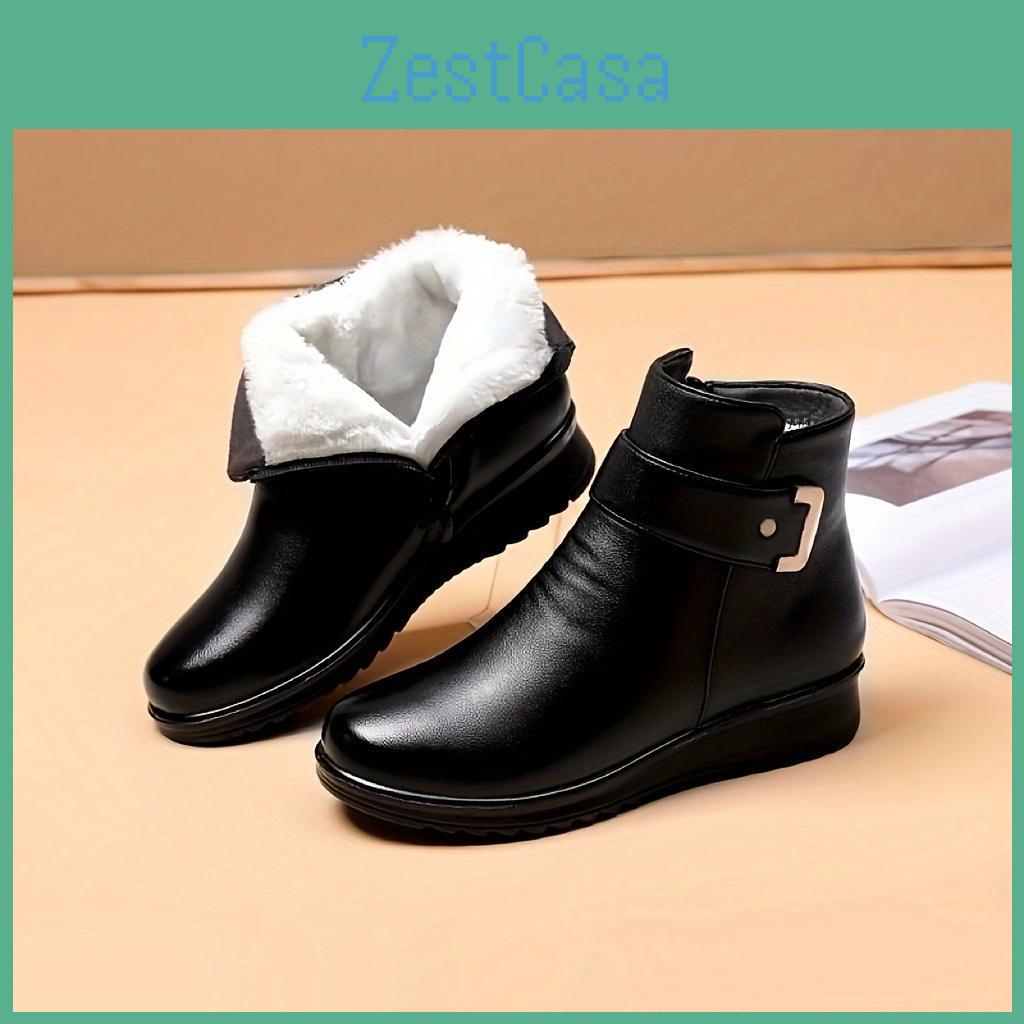 Thermal Warm Ankle Cozy Boots Waterproof And Antislip For Womens Ankle Boots Winter