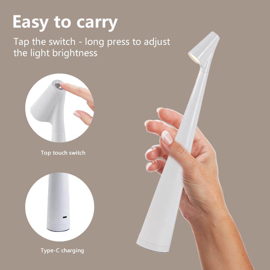 Tischlampe LED-Touch-Sensor-Desktop-Nachtlicht Wiederaufladbare kabellose Leselampe für Restaurant, Hotel, Bar, Schlafzimmer, Dekorlicht