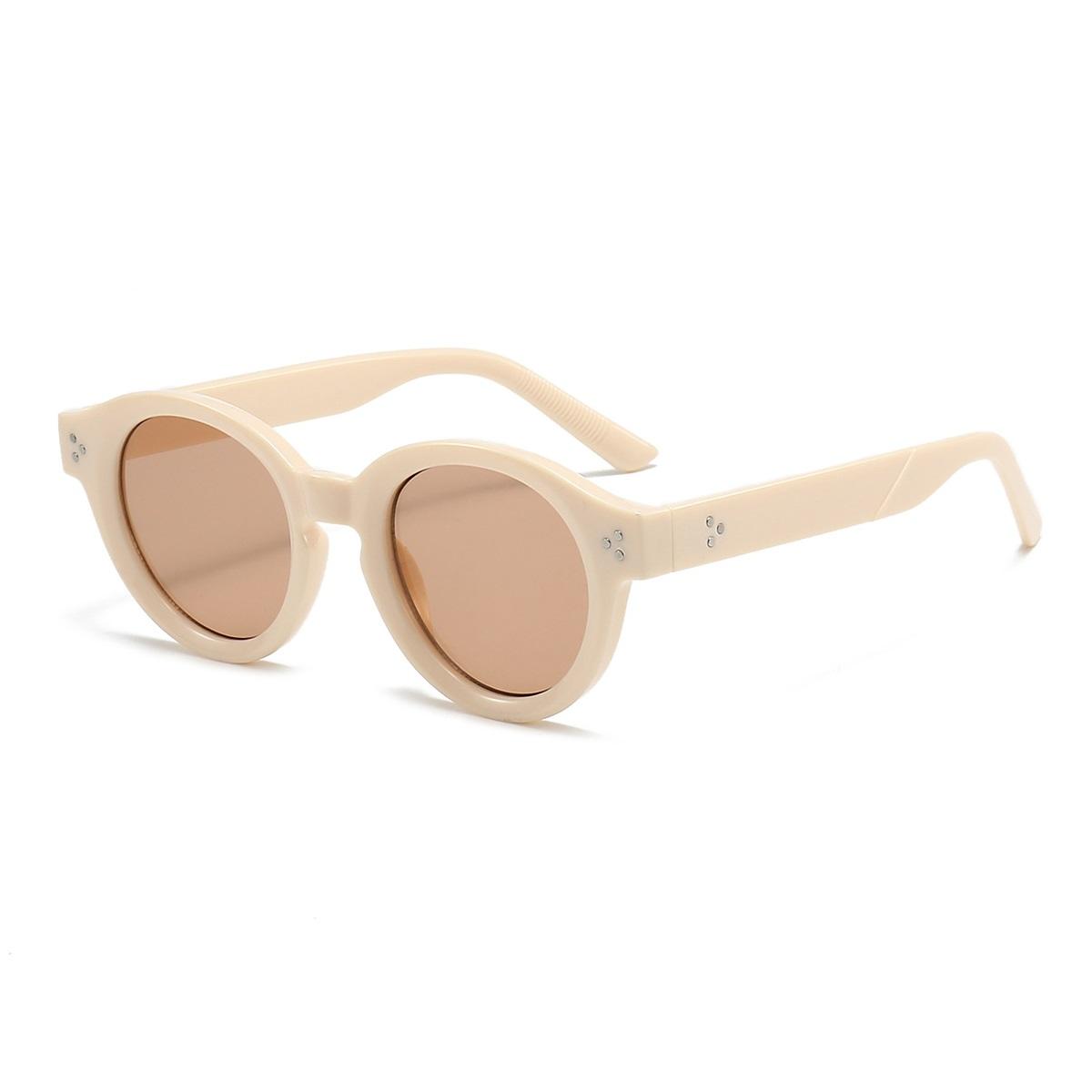 

Vintage Round Sunglasses Women MEN Gradient Sun Glasses Female Fashion Luxury Brand Designer Clear Shades UV400 as picture бежевый