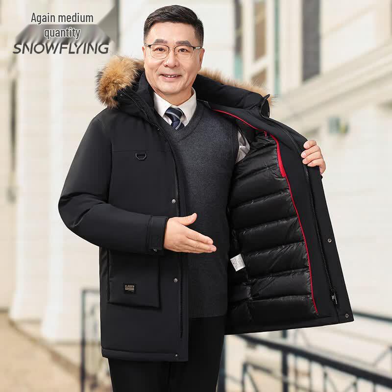 Men s Thick Raccoon Fur Collar Down Jacket 175