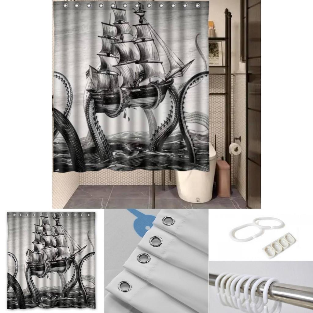 Polyester Shower Curtain With Customizable Artwork And Logo For Bathroom Privacy