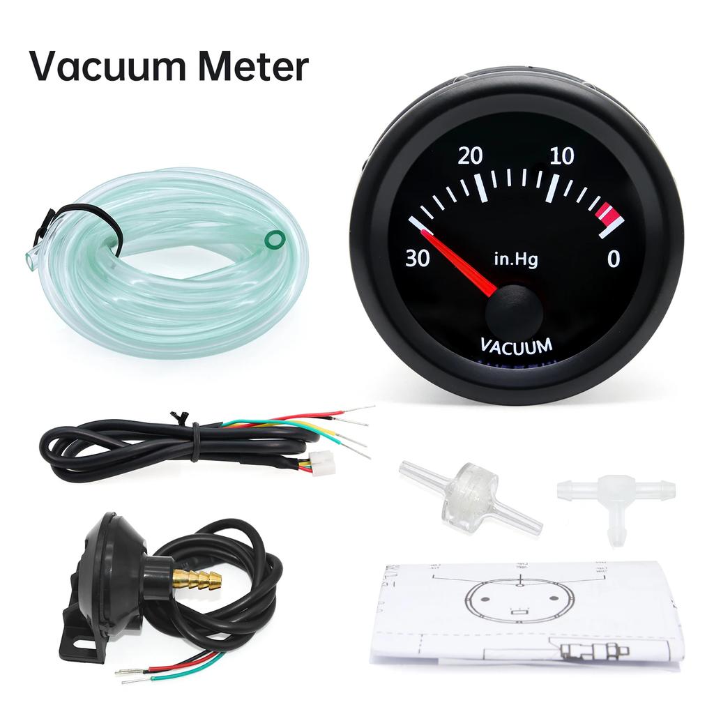 52mm 12V Car Oil Pressure Gauge Water Temp Oil Temp Volt Air Fuel Ratio Boost Exhaust Temp LED Meter For 12V Racing Gauge