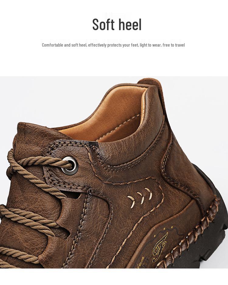 2024 Autumn/Winter Men's Plus Size High-Top Cotton-Lined Casual Warm Shoes