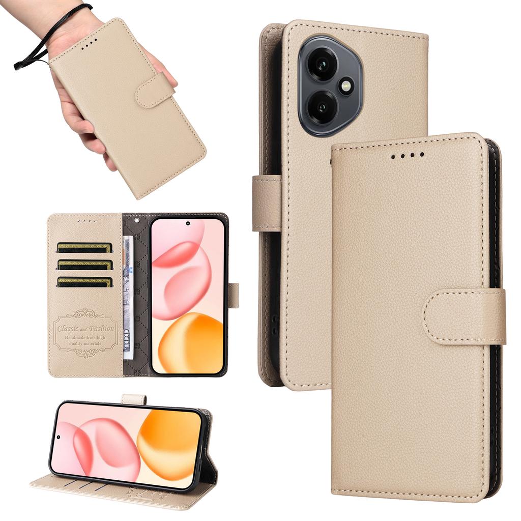For Honor 400 5G (Global) Case RFID Blocking 3 Card Slots PU Leather Phone Cover with Wrist Strap