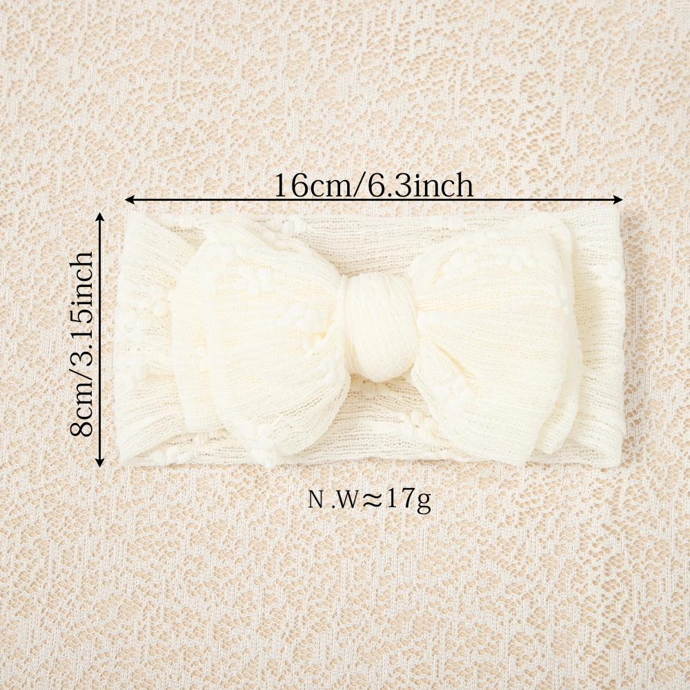 3 Stück/Set Baby-Mädchen-Stirnband Doppeltes Netzschleifen-Haarband Weicher Turban Süße Schleife Kinderkopfbedeckung Haarschmuck für Neugeborene Säuglinge