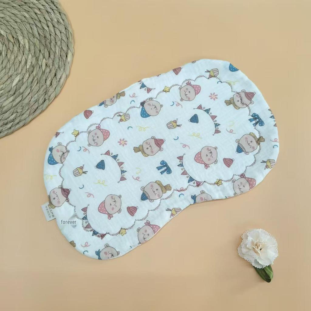 Oreiller pour bébé double face en forme de nuage, pour nouveau-né 0-6 mois, avec housse supplémentaire en coton et gaze.