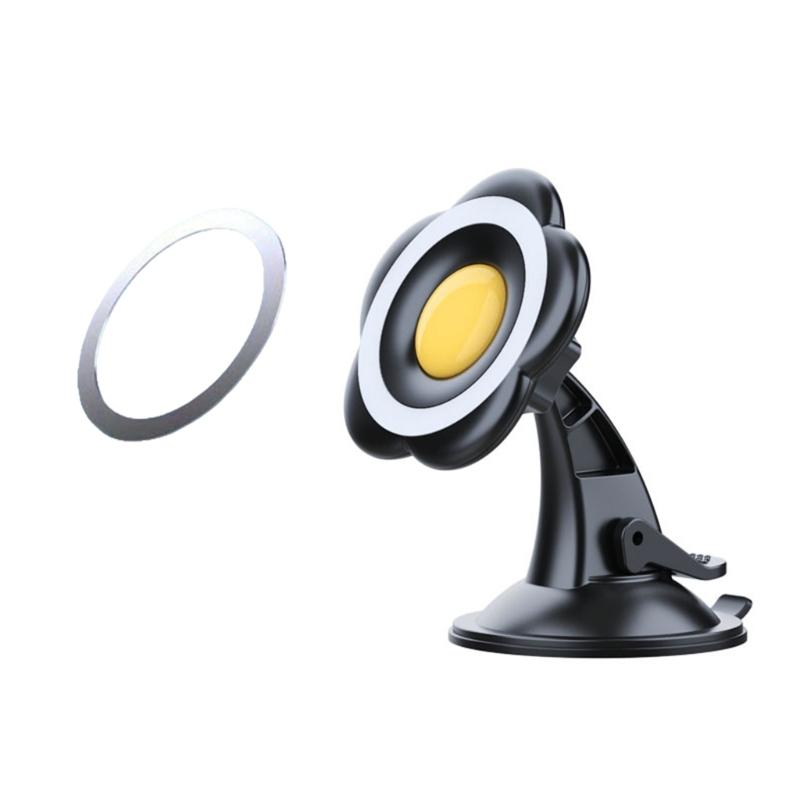 

Car Phone Holder Car Dashboard Mount Flower Pattern Holder for Phone 17 16 15 Magnetic Phone Stand 360 Degree Rotating чорний