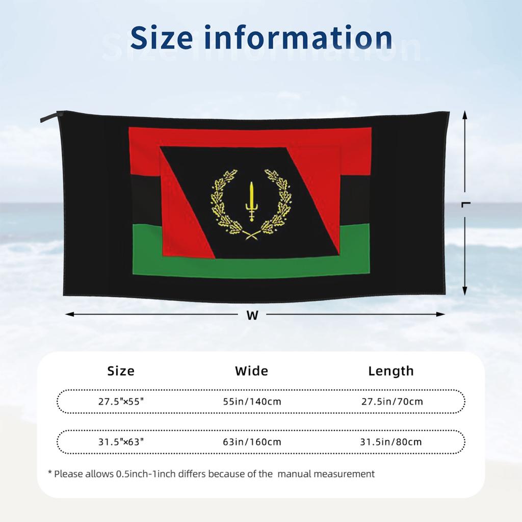 Copy of Black American Heritage Flag Beach Towel Soft Microfiber Quick Dry Absorbent Quick Towels For Swimming