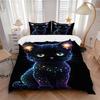 3pcs Galaxy Cat Bedding Set - Includes One Quilt Cover and Two Pillowcases (No Core) - Home Decor, Festival Gift, Polyester Fabric, Anime Ca