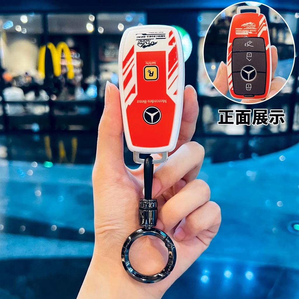 TXF4 Fashion TPU Car Key Case Cover For Mercedes Benz A C E S G Class GLC CLE CLA GLB GLS W177 W205 W213 W222 X167 AMG Keychain Fob