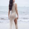 Swimming Cover Up For Ladies Outing Female Clothes Summer Bikini Knitted Beach Dress Sexy Hollow Vacation Beachwear