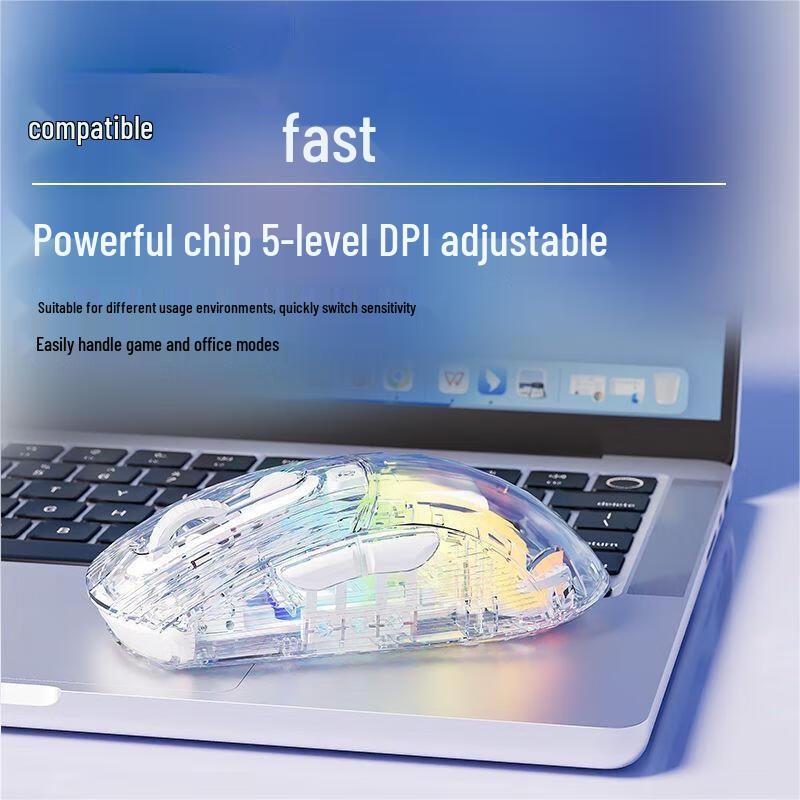 Zhanwei Q8 Transparent Crystal Wired Gaming Mouse