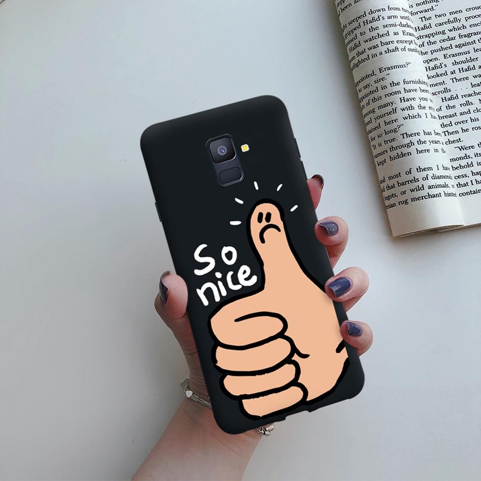 Love Heart Case For Samsung A6 2018 Cover A600F Silicon Tpu Phone Case For Samsung Galaxy A 6 A6 Plus 2018 A605F Case Cat Cactus
