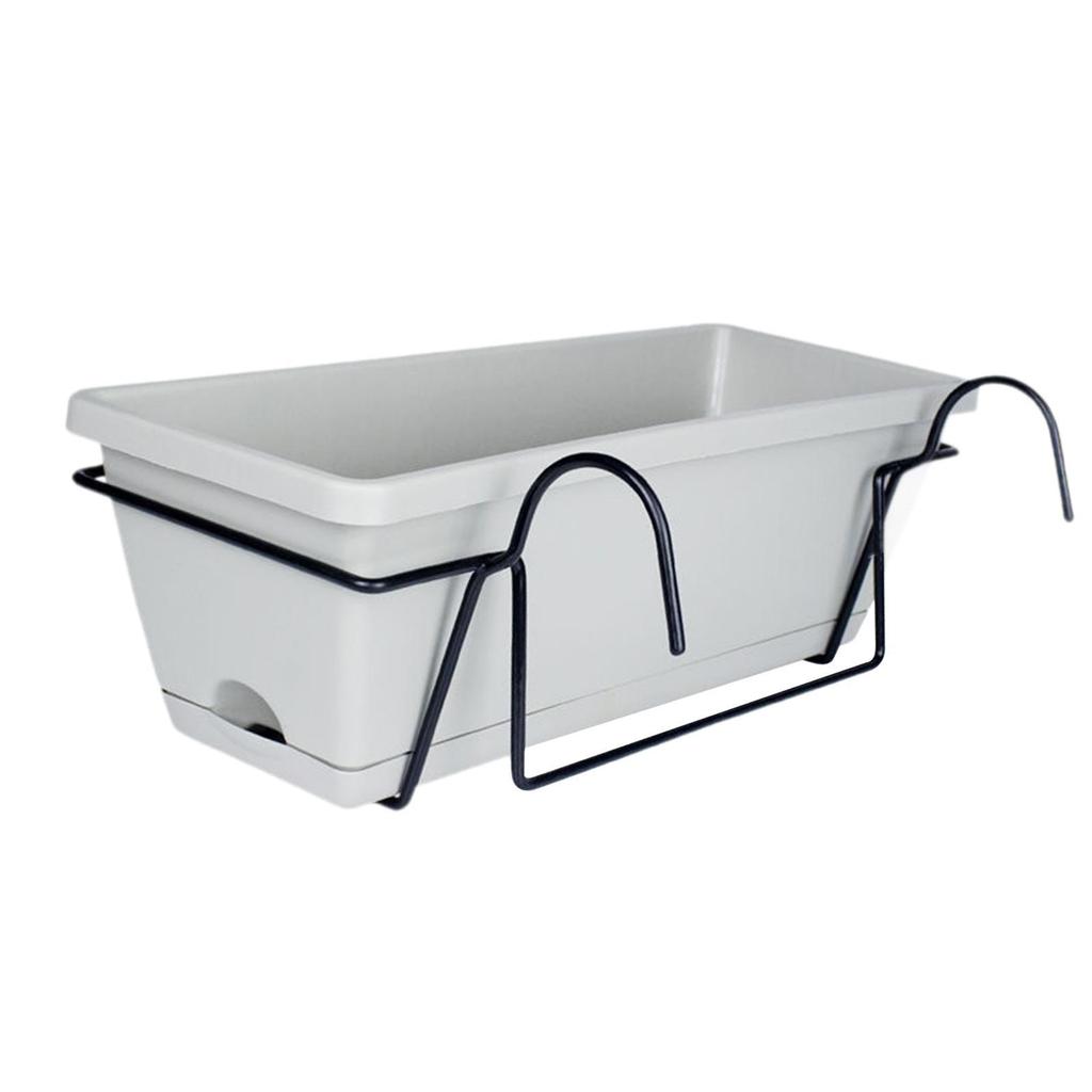 Hanging Flower Pot for Fence And Balcony, Flower Box, Flower Pot with Drainage Hole, Removable Tray, 43 X 19 X 15 Cm