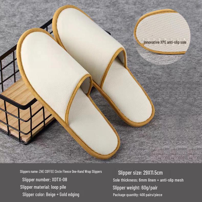 Star Hotel Disposable Non-Slip Slippers for Bed & Breakfast, Guest Room, Beauty Salon, Club House, and Home.