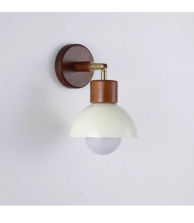 Französische Creme Retro Drehbare Wandleuchte – Massivholz, Augenschonendes Licht für Schlafzimmer & Flur