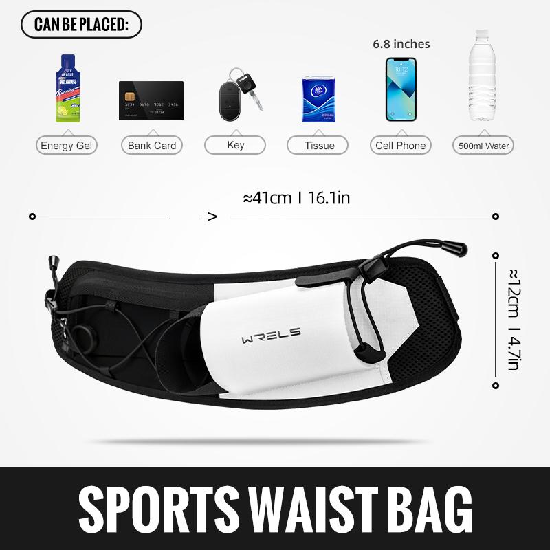 

WRELS Running Waist Bag Lightweight Hydration Sport Belt Bag Adjustable Hiking Cycling Bottle Bag Fanny Pack Trail Running Bag белый