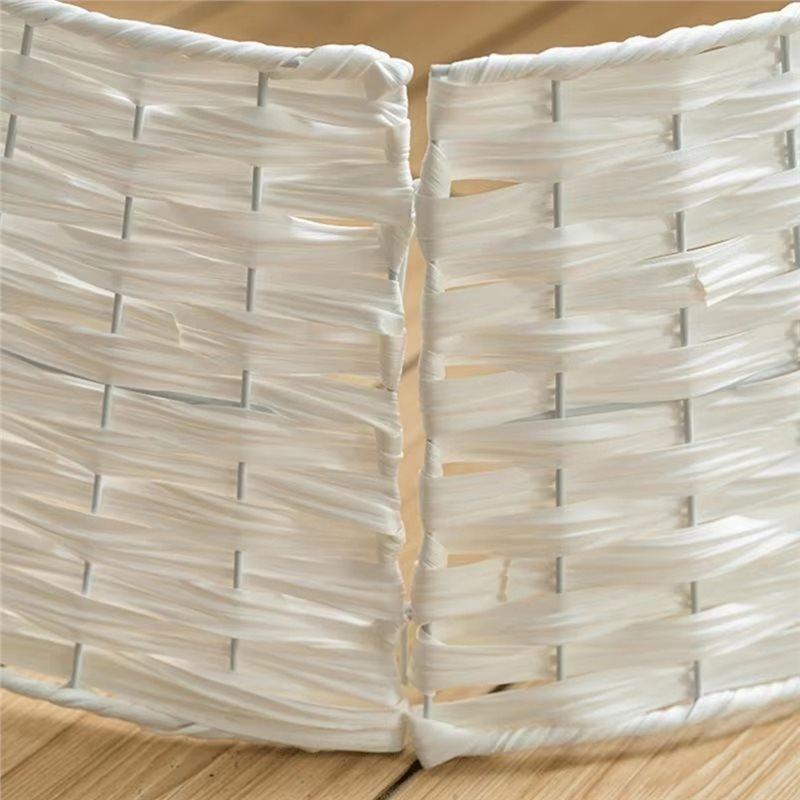 ABKY-Xmas Trees Foot Decor Christmas Tree Skirt Retro Round Basket Collar For Home Festival Party Background Decoration