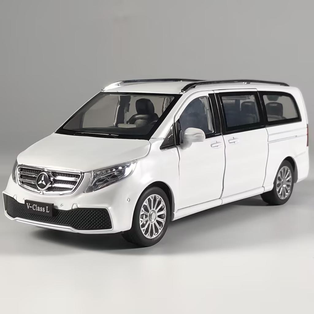 1/24 Benz V260L MPV Alloy Metal Diecast Model Car Home Trendy Ornaments and Computer Desktop Decoration High Simulation Vehicles