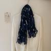 Cotton and Linen Scarf Autumn Floral Retro Silk Scarf Shawl Floral Fried Dough Twists Scarf