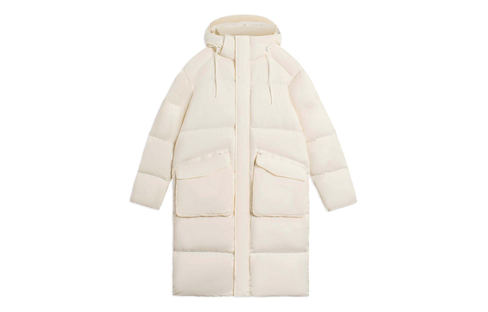 Li Ning Sports Life Collection Down Jacket Unisex Ecru AYMS373-1 M