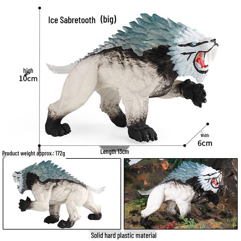 Static Dinosaur & Snow Wolf Model Toy - Ancient Myth Dragon Ornament
