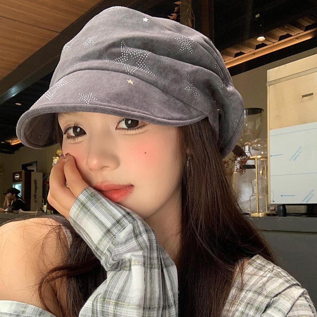 Japanese Retro Star Soft-Brimmed Beret Women'S Y2K Face Small Casual Versatile Fashionable Face Small Painter Hat